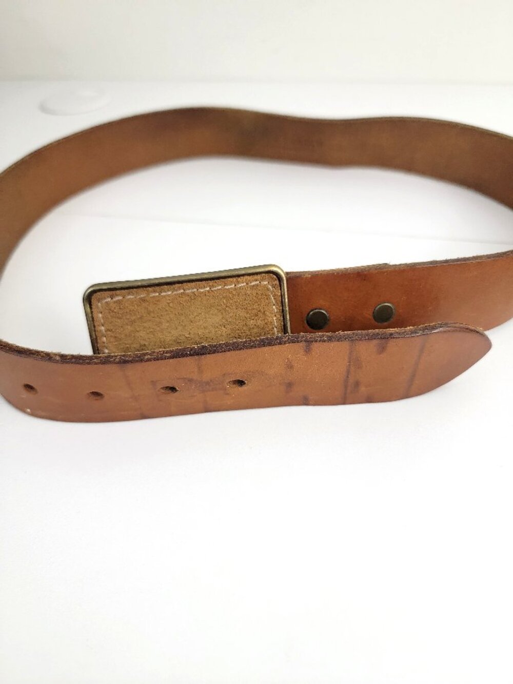 Parker Thatch Plaque Buckle Belt with Interchangeable Suede Belt Buckle 32 - Picture 2 of 6